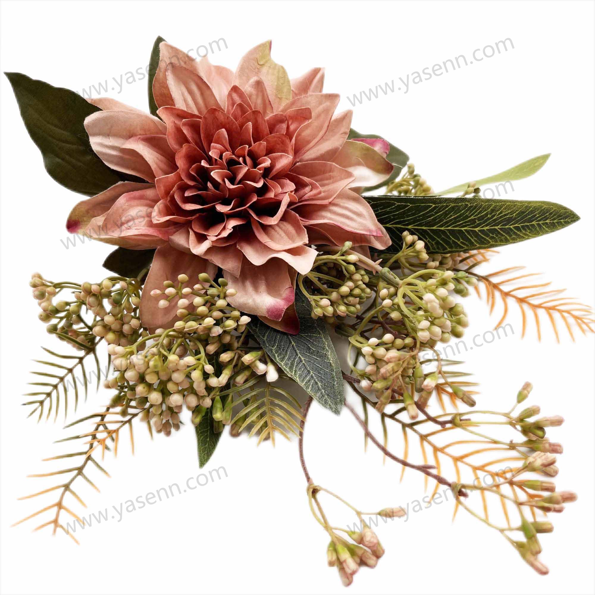 5 BRANCHES DAHLIA bridal bouquet artificial flowers  YSB23183