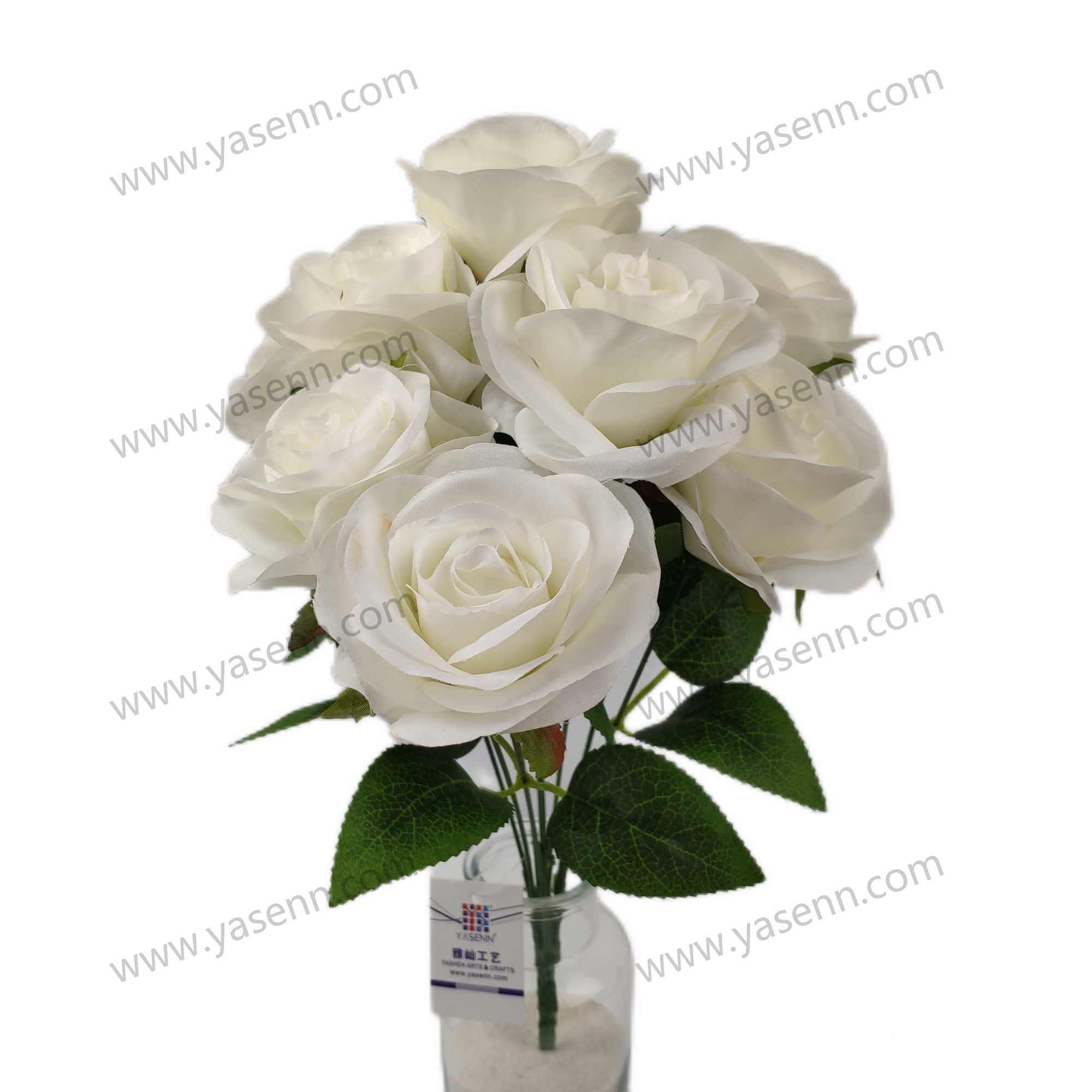 HEIGHT 42CM 9 BRANCHES ROSE YSB23524