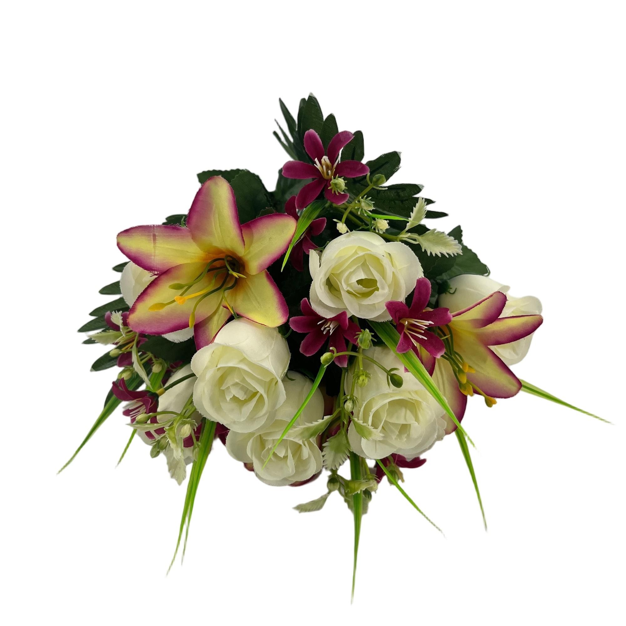 Artificial Rose Lily Bouquet 46cm Tall 18 Branches  YSB25236