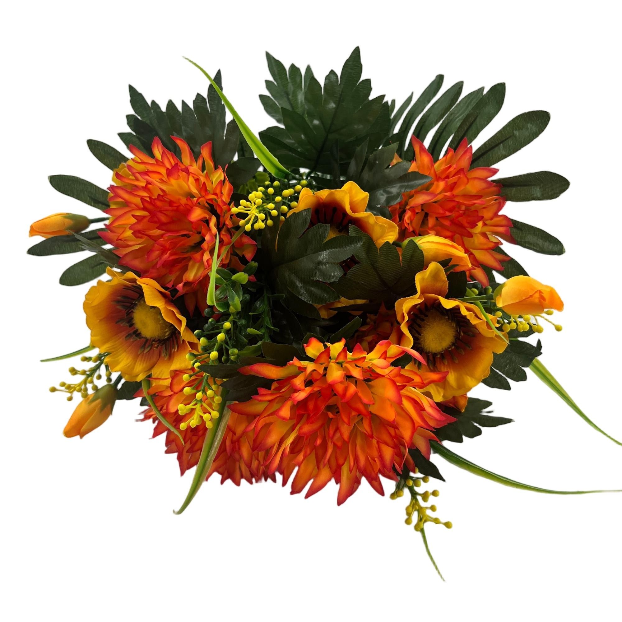 Artificial Chrysanthemum Anemone Bouquet 55cm Tall 18 Branches YSB25235