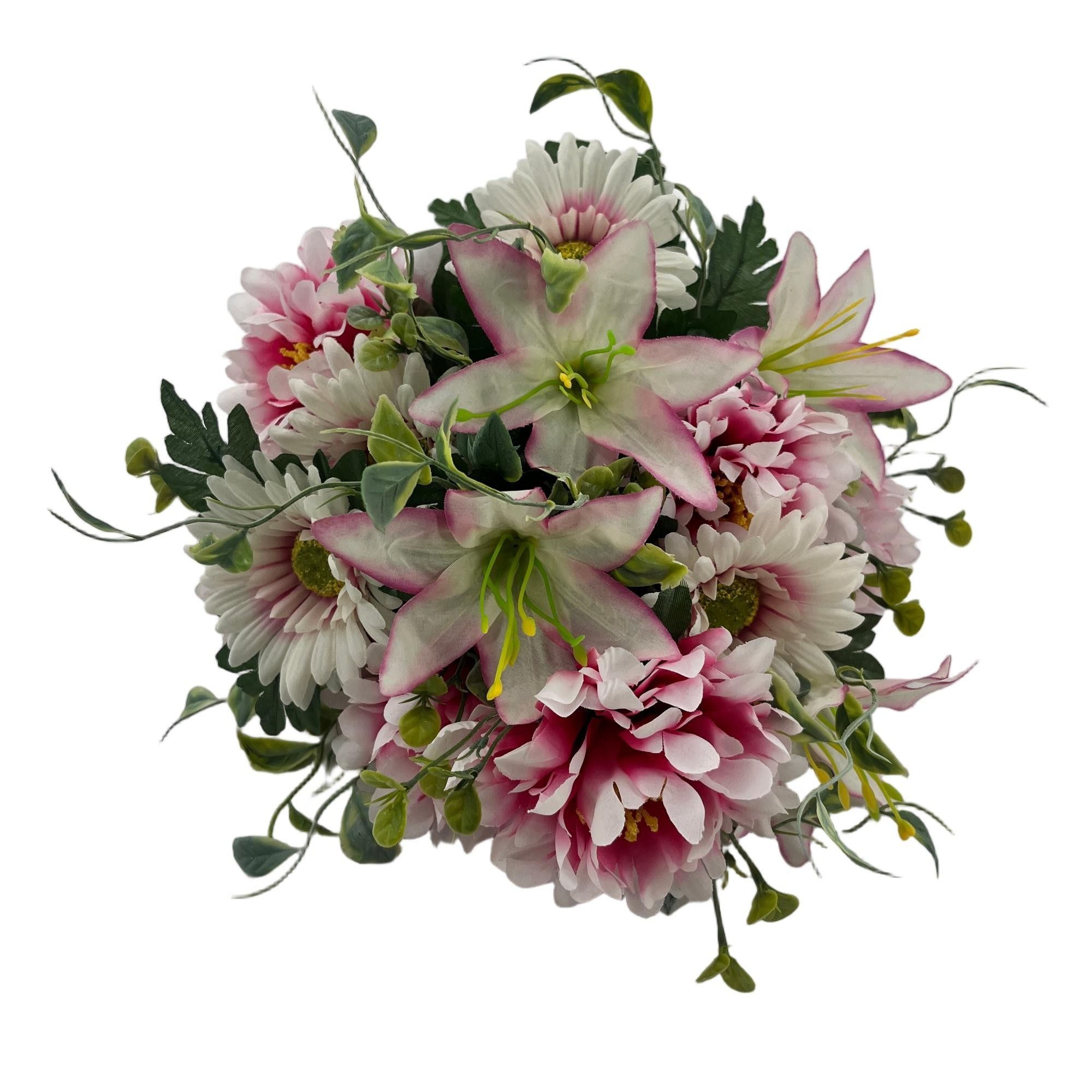 Artificial Peony Lily Bouquet 47cm Tall 18 Branches  YSB25234