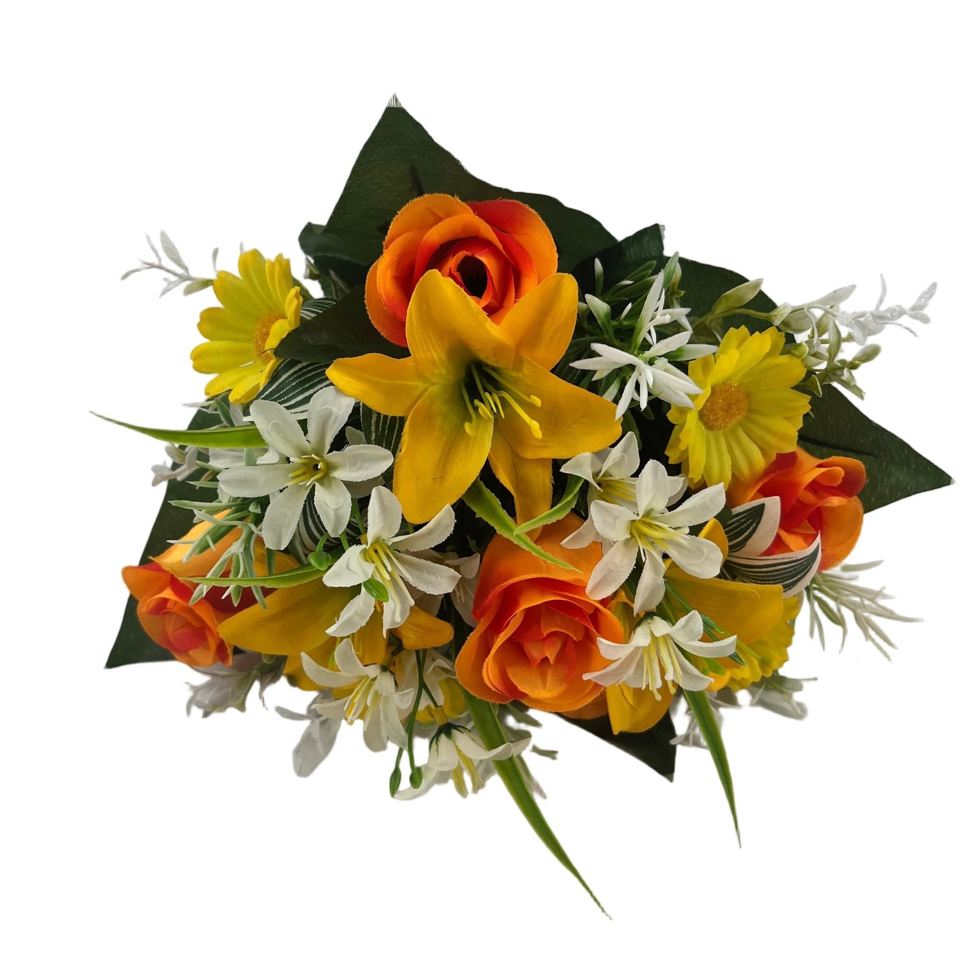 Artificial Rose Lily Bouquet 40cm Tall 19 Branches  YSB25232