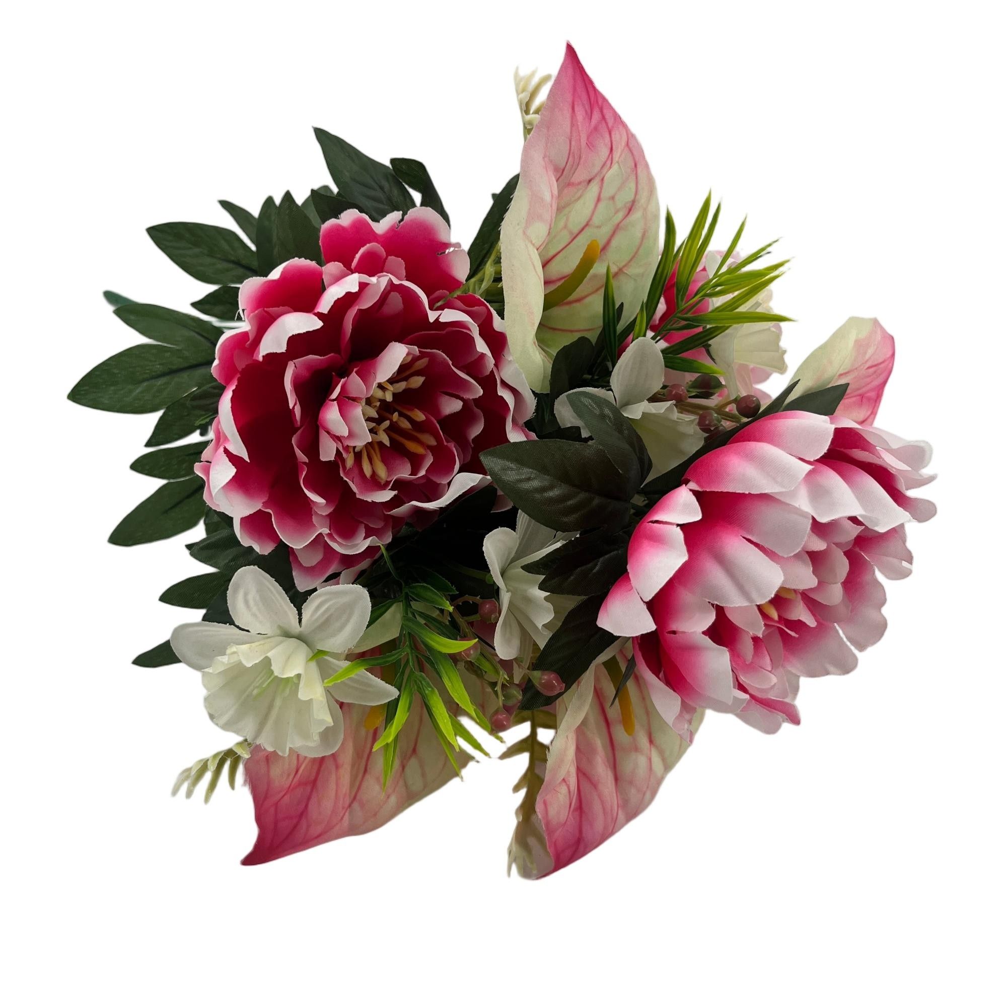 Artificial Peony Calla Lily Bouquet 57cm Tall 12 Branches  YSB25216