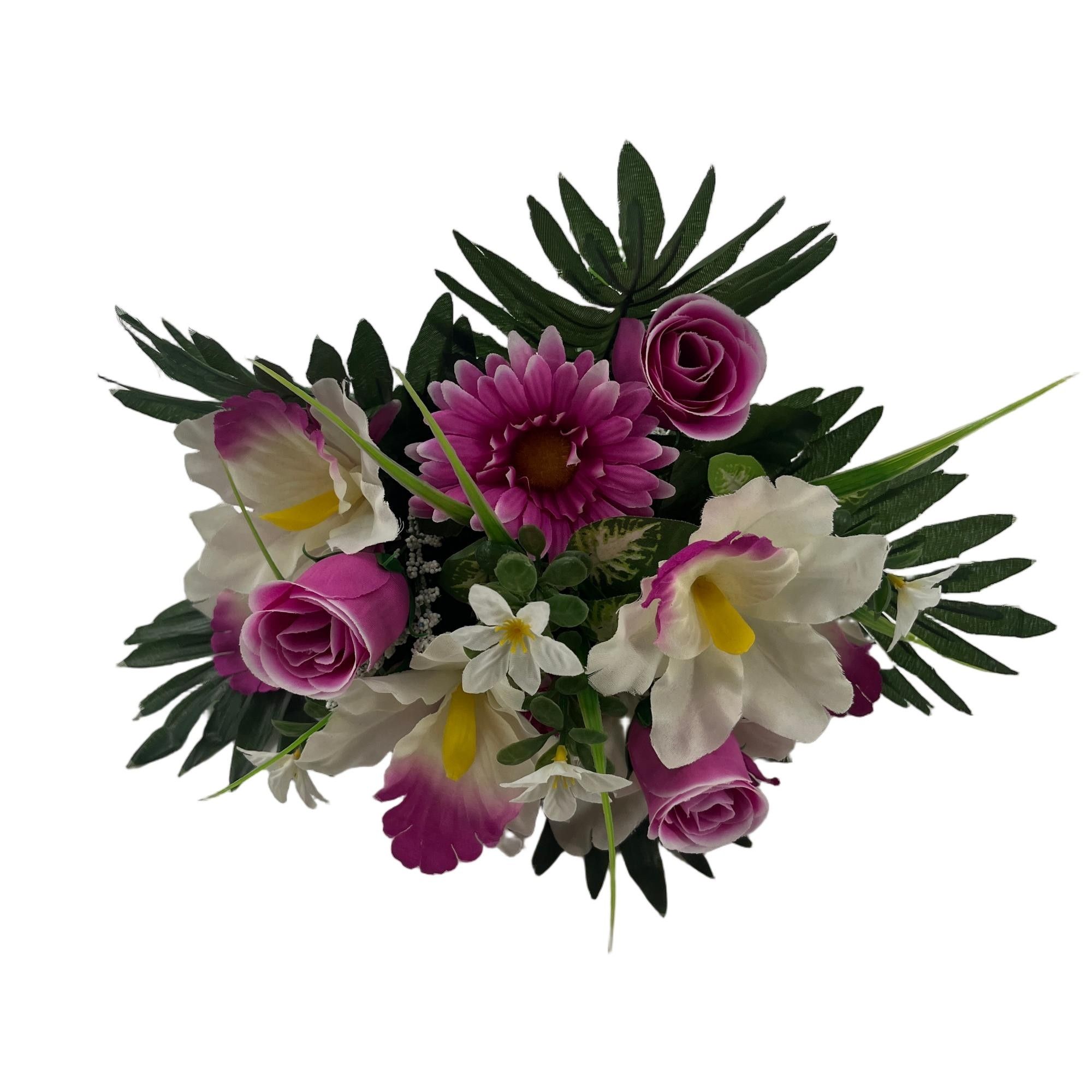 Artificial Rose Chrysanthemum Bouquet 40cm Tall 18 Branches  YSB25203