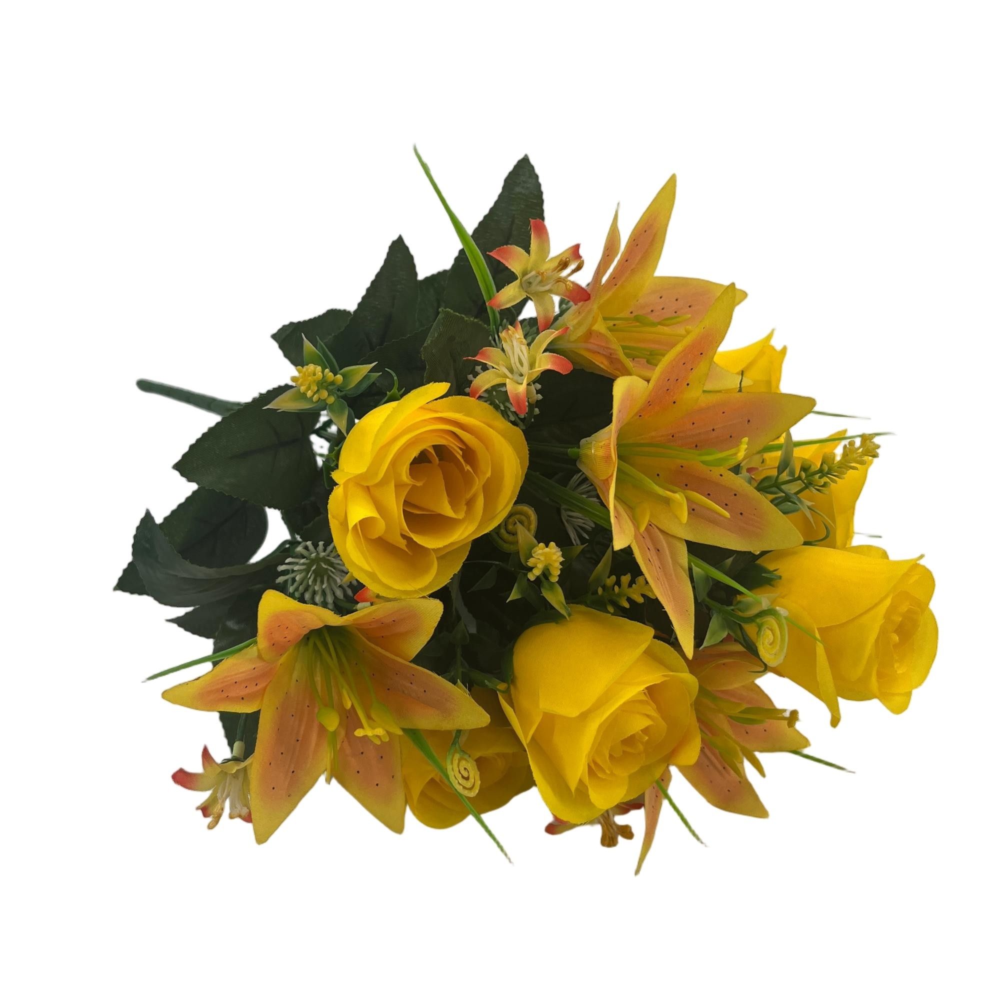 Artificial Rose Lily Bouquet 45cm Tall 11 Branches  YSB25200