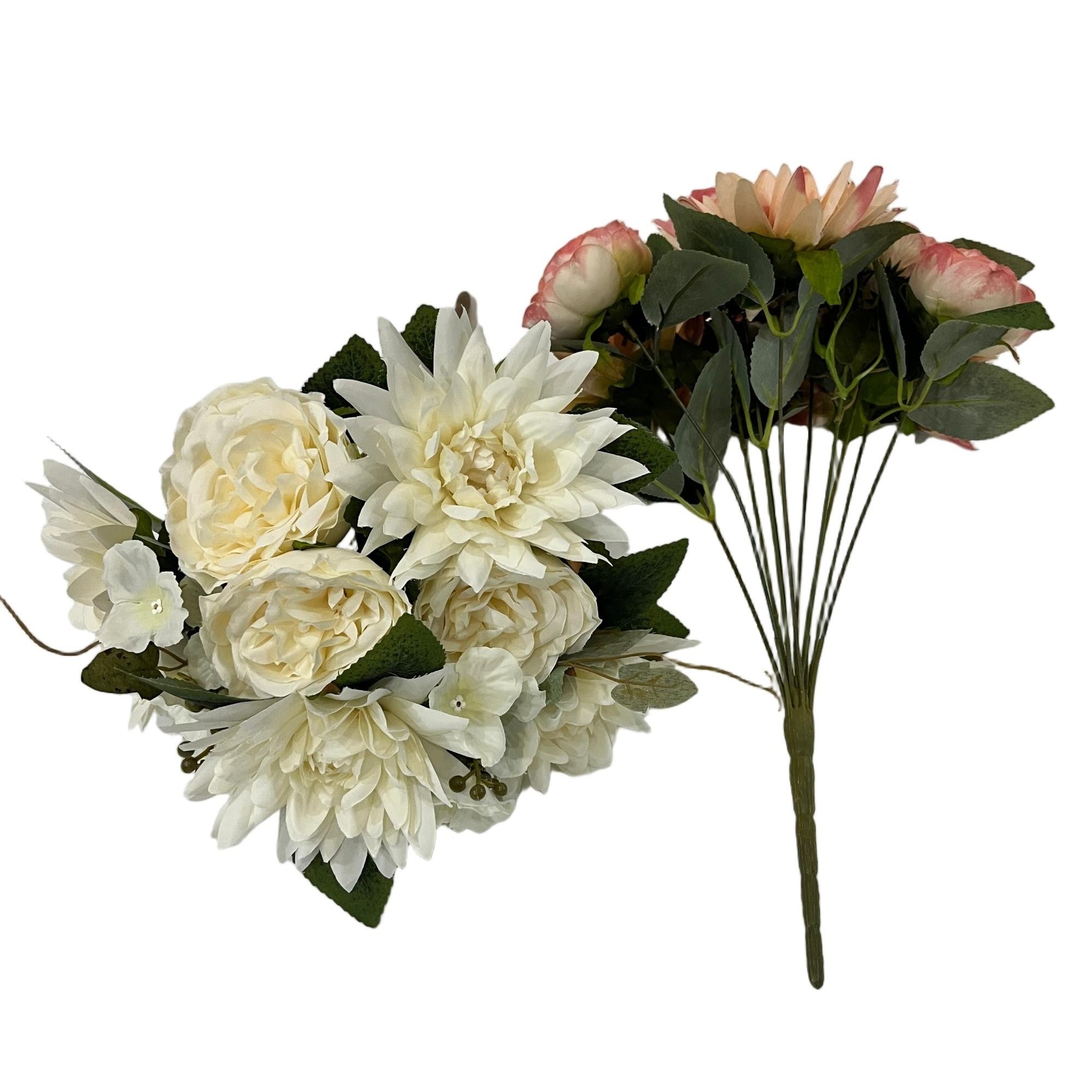 Artificial Peony Hydrangeas Bouquet 48cm Tall 11 Branches  YSB25180