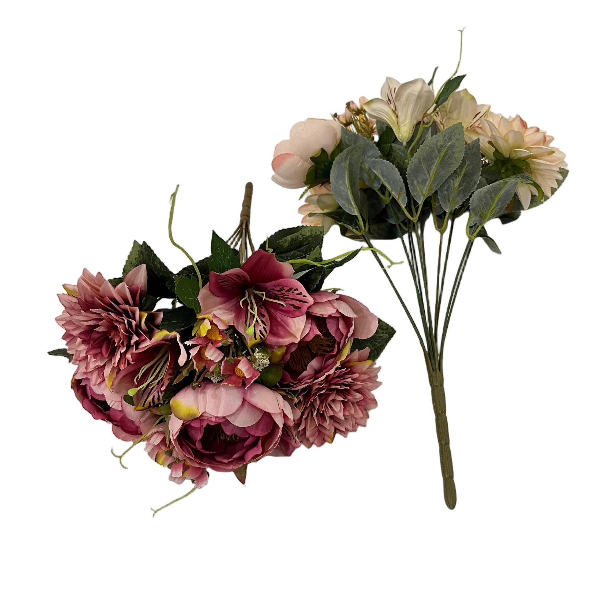  Artificial Peony Lily Bouquet 47cm Tall 11 Branches  YSB25175