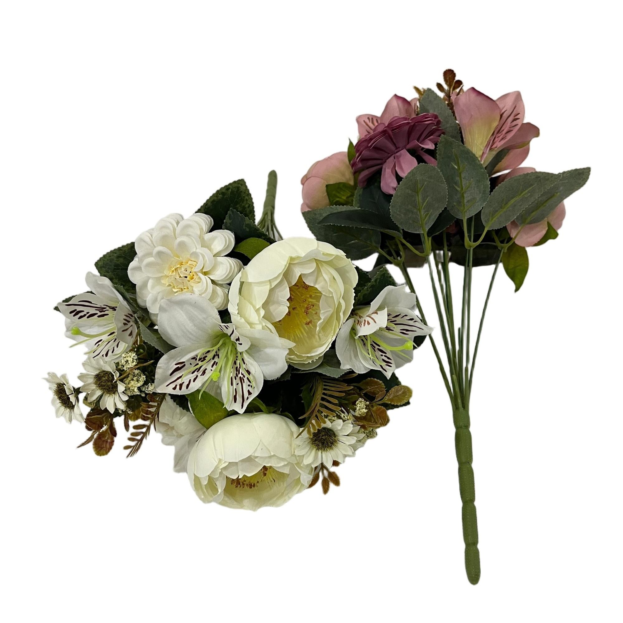 Artificial Peony Lily Bouquet 44cm Tall 11 Branches  YSB25173