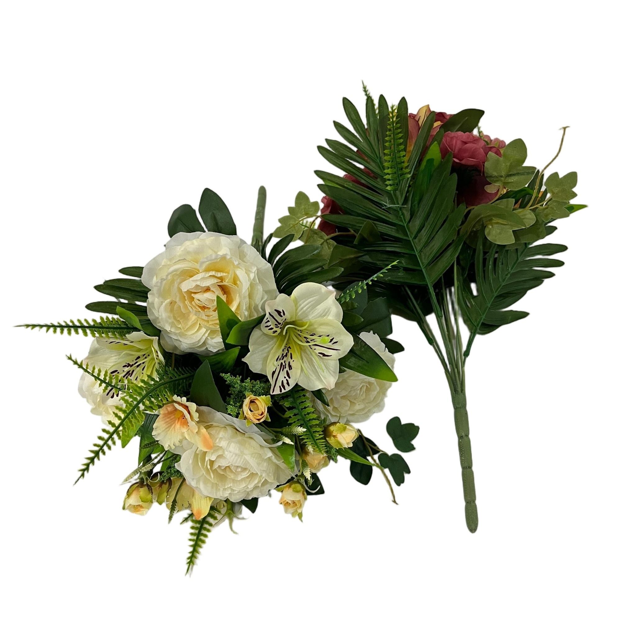 Artificial Ranunculus Lily Bouquet 43cm Tall 12 Branches  YSB25163