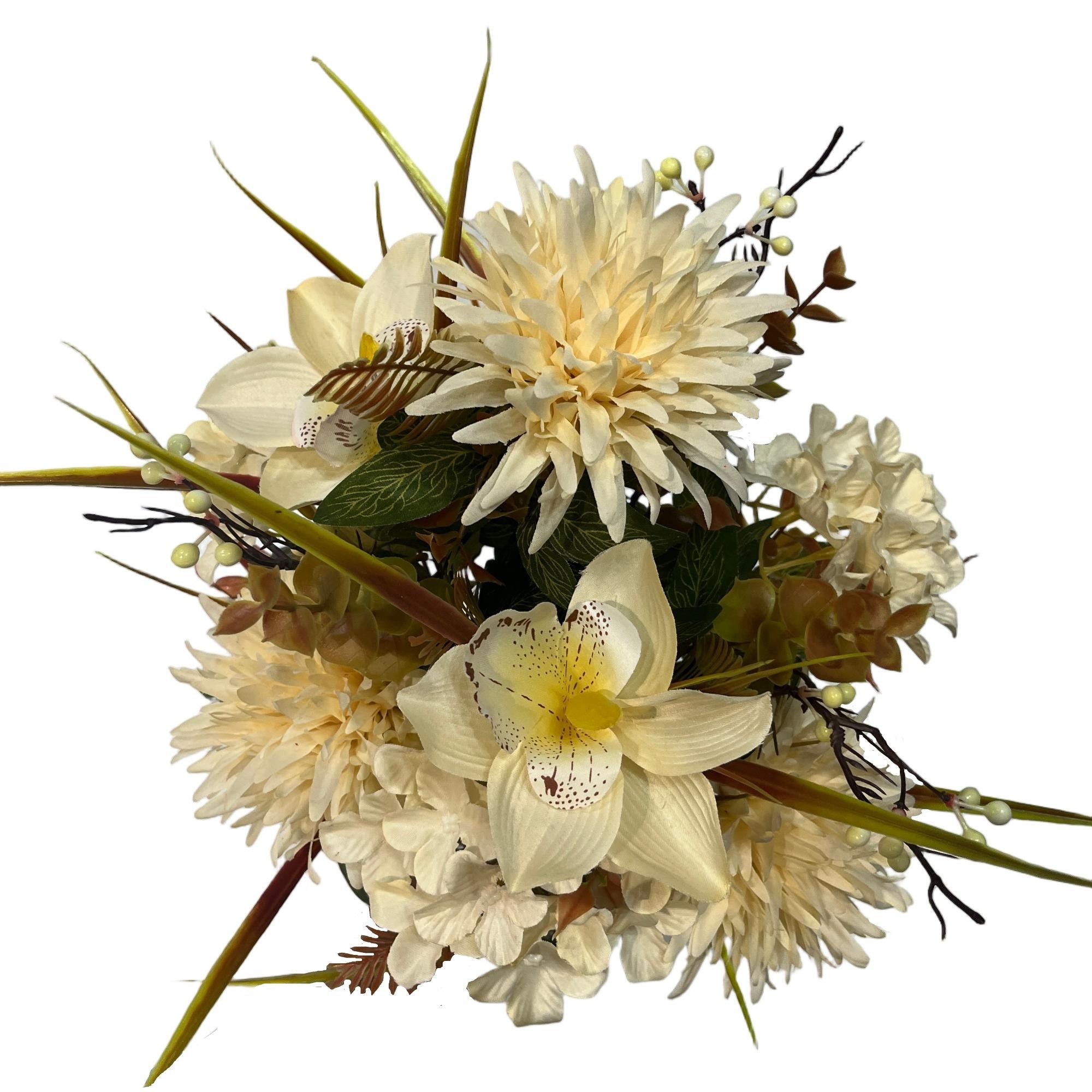 Artificial Dahlia Lily Bouquet 48cm Tall 12 Branches  YSB25149