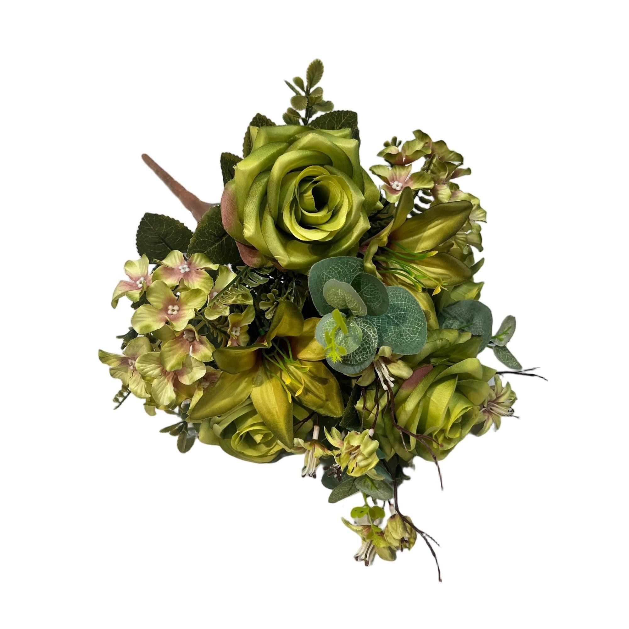 Artificial Rose Lily Bouquet 46cm Tall 12 Branches  YSB25146