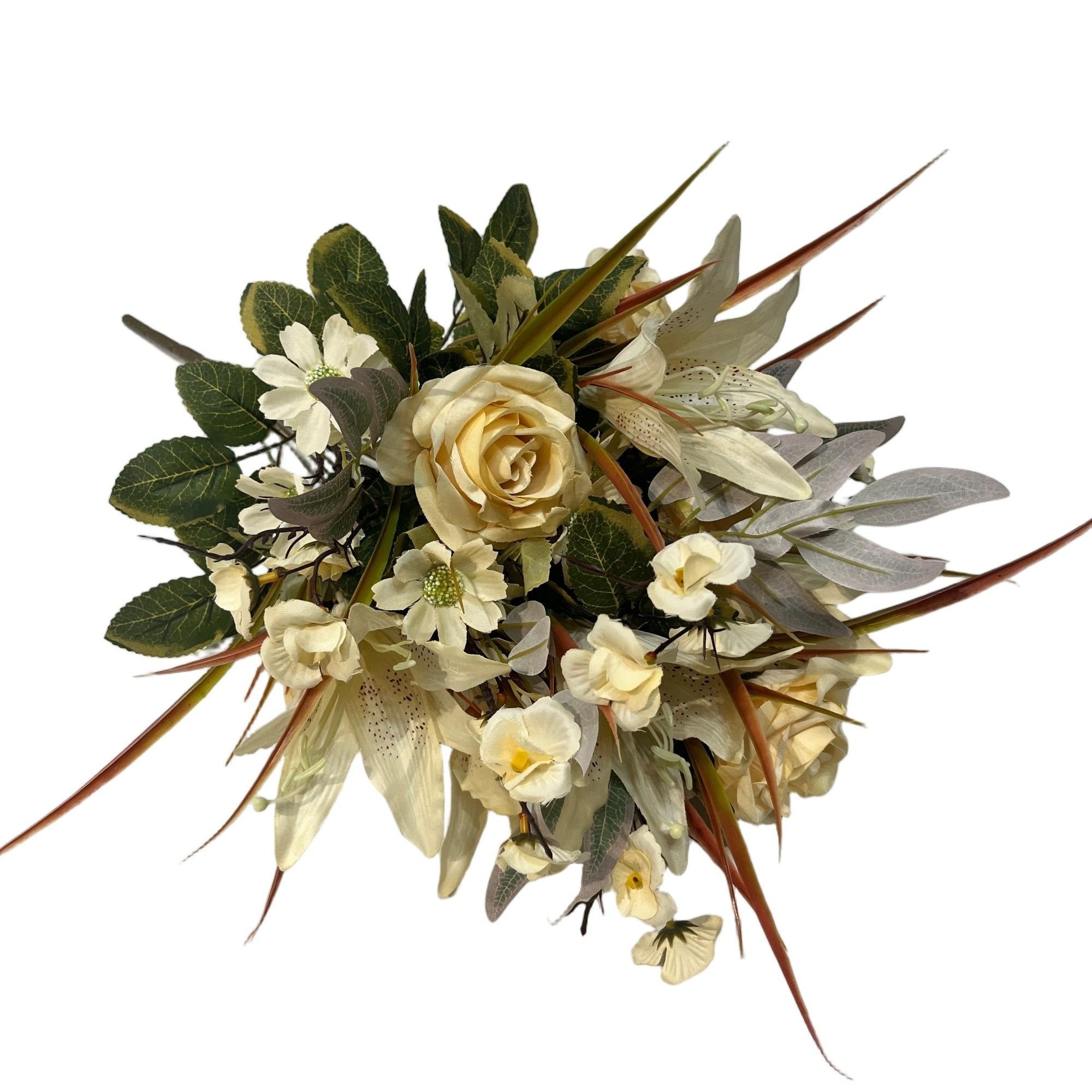 Artificial Rose Lily Bouquet 51cm Tall 18 Branches  YSB25145