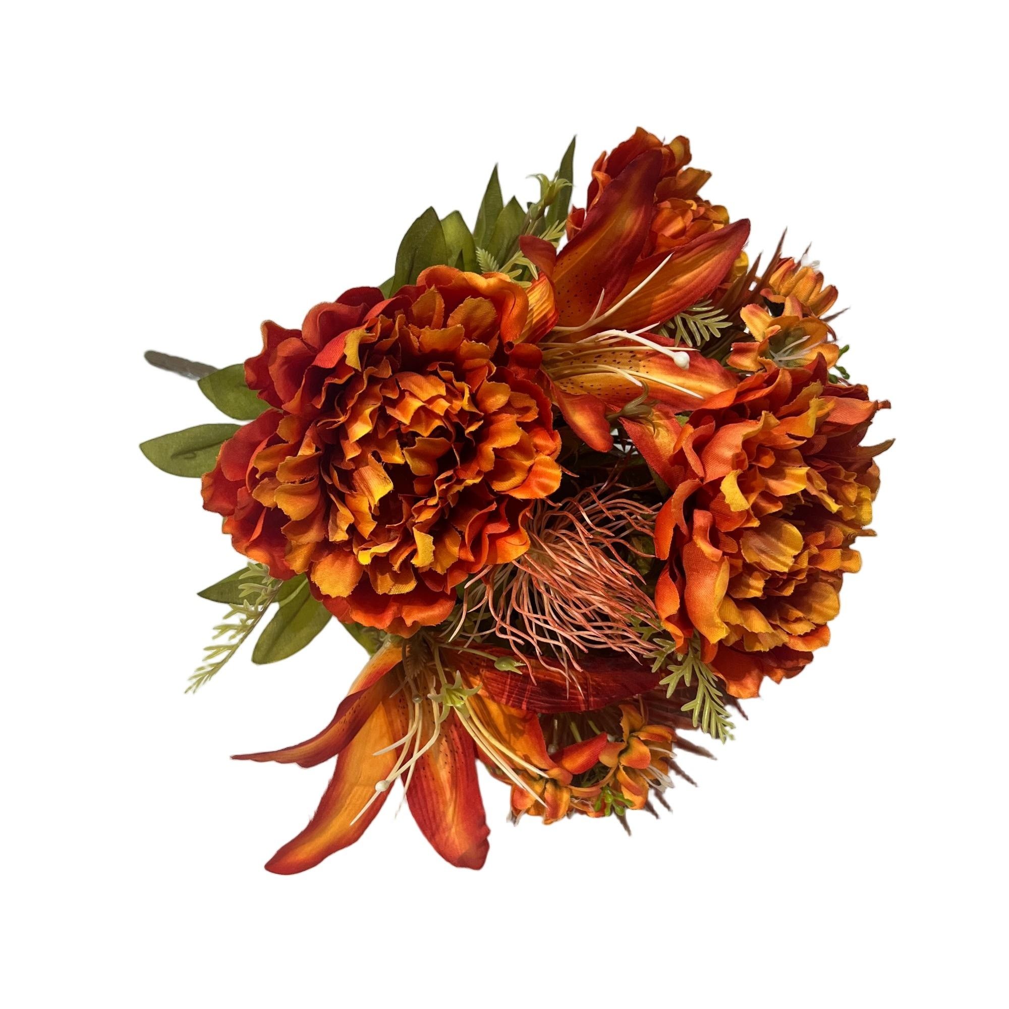 Artificial Peony Lily Bouquet 46cm Tall 12 Branches  YSB25142