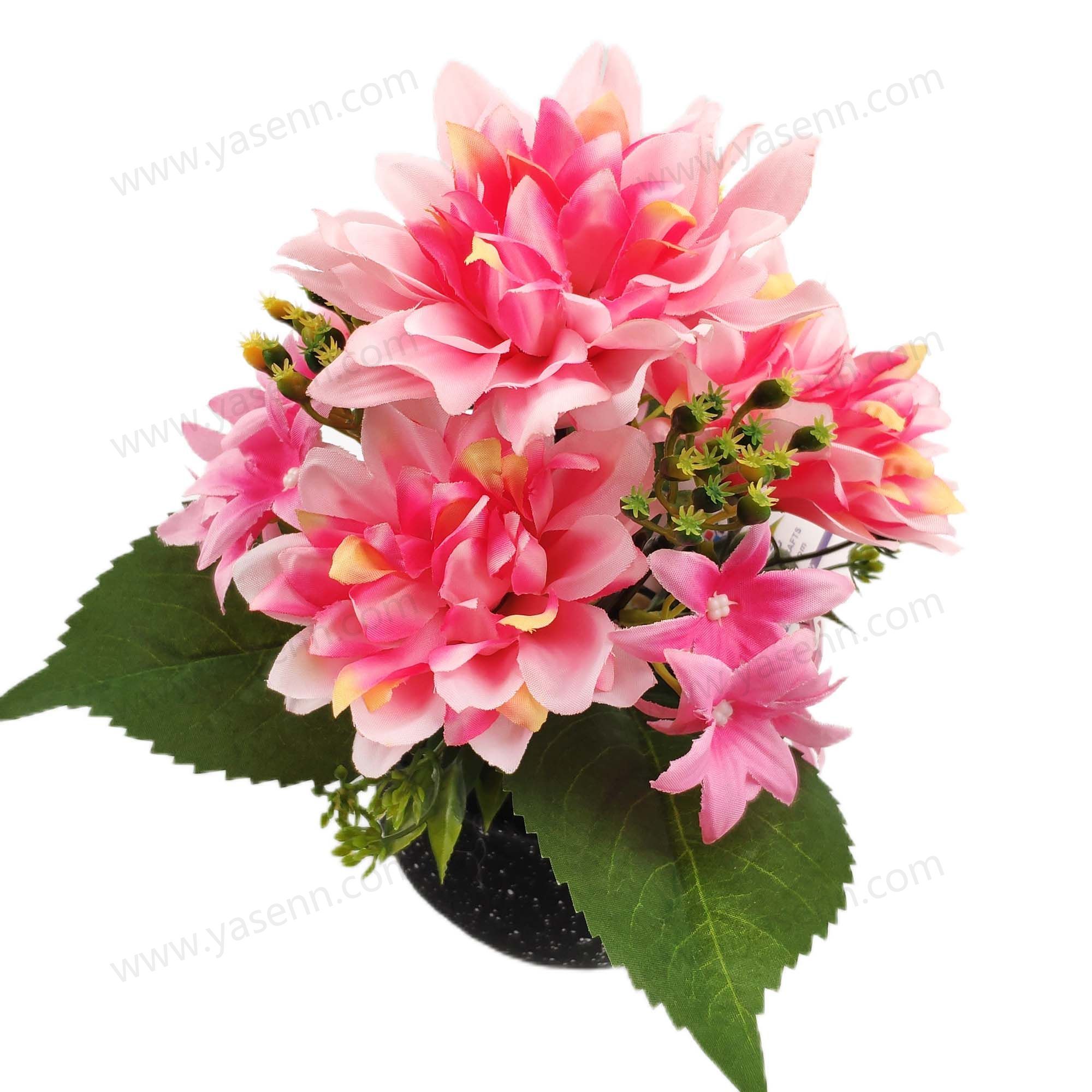 HEIGHT 25CM  4 DAHLIA 12 FLORAL 6 FITTINGS  7 1 LAYER YSM23090