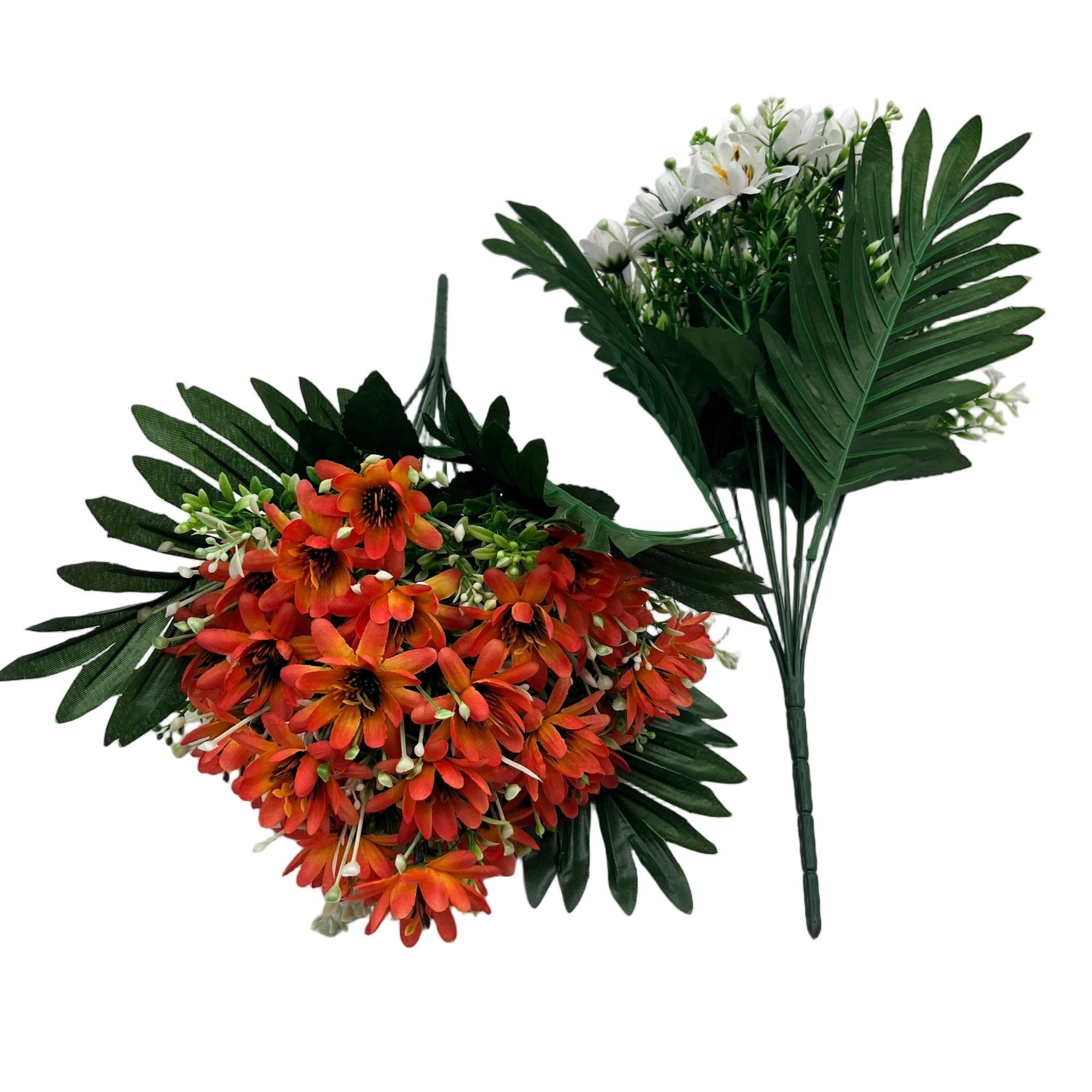 Lush Artificial Flower Bush Bouquet  10 Stems 44cm Tall YSB25064