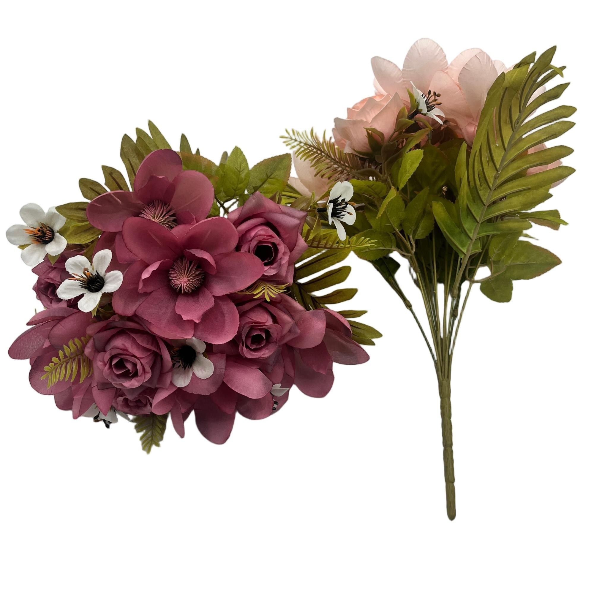 Artificial Flower Bush Bouquet 12 Branches42cm Height YSB25117