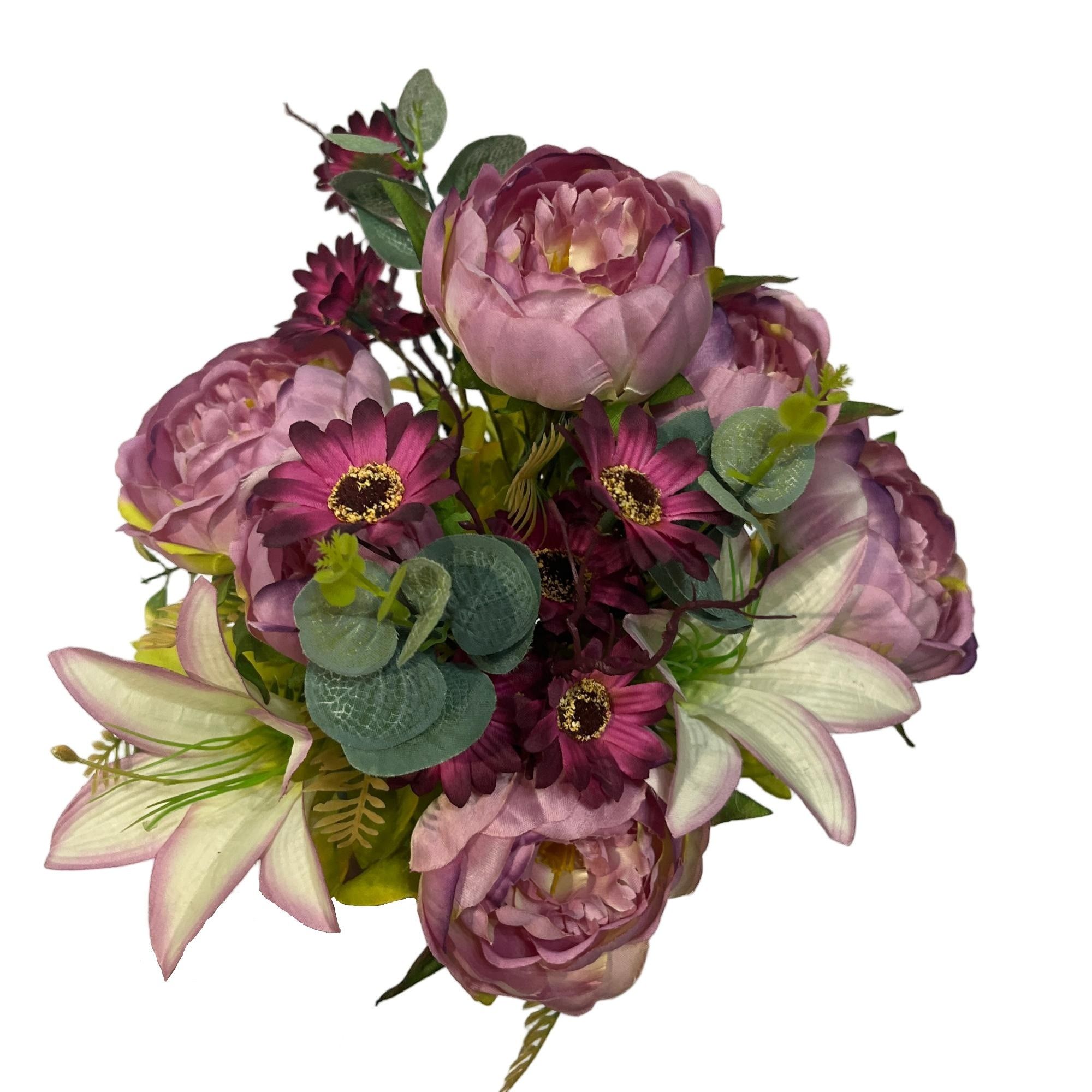 Artificial Rose Bouquet 10 Branches 42cm Height YSB25132